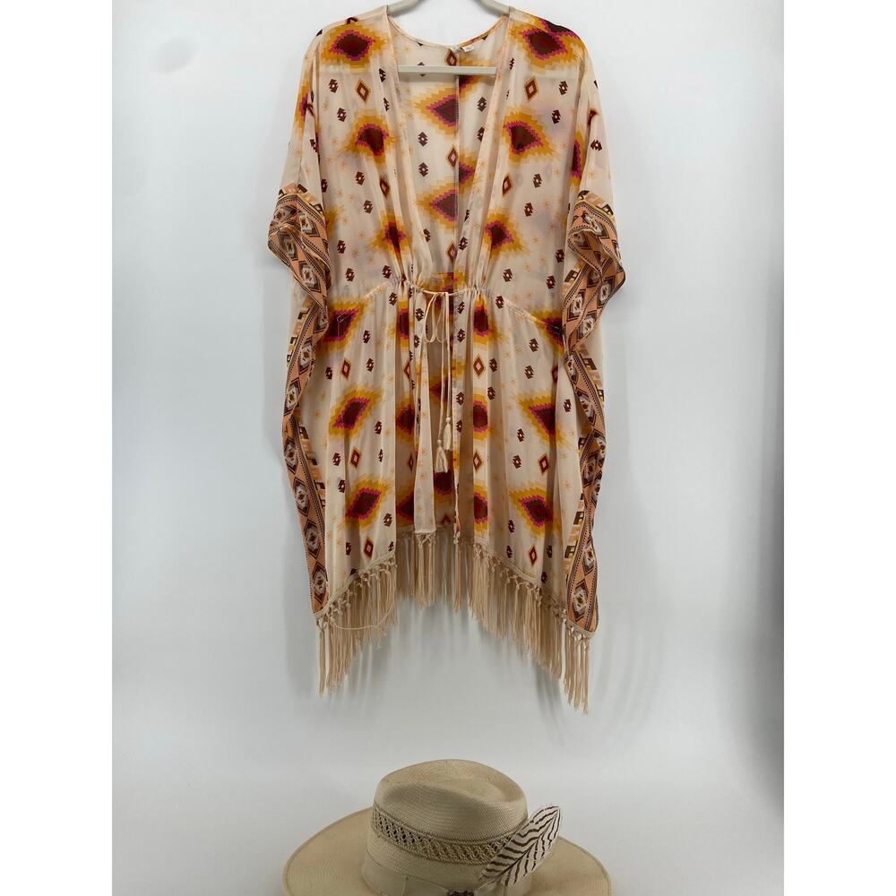 Boho Coastal Cowgirl Kafton with Fringe
